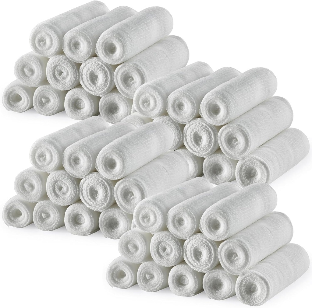 MEDca Gauze ζεύξη ρολό - 48 Pack, 4 σε x 4.1 Γυάρδες, ιατρική Gauze βαθμού και Stretch Bandage για το ντύσιμο τραύμα και το κουτί πρώτων βοηθειών