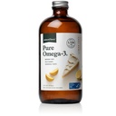 Natural Force Pure Omega 3 - Υγρό ιχθυέλαιο - Delicious Lemon Cake Flavor - Mercury Free, Wild Caught, Lab Tested - 1.326 mg Τριγλυκερίδια EPA, DHA, & DPA - 16 Oz Γυάλινο μπουκάλι