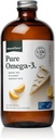 Natural Force Pure Omega 3 - Υγρό ιχθυέλαιο - Delicious Lemon Cake Flavor - Mercury Free, Wild Caught, Lab Tested - 1.326 mg Τριγλυκερίδια EPA, DHA, & DPA - 16 Oz Γυάλινο μπουκάλι