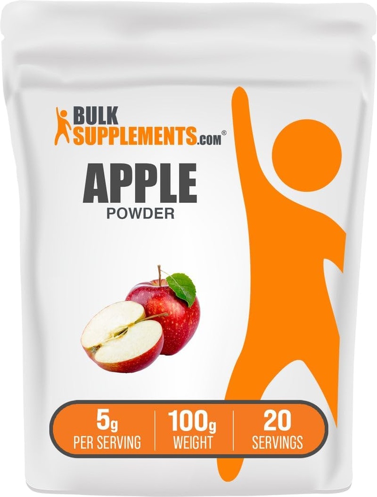 BulkSupplements.com Apple Powder - Apple Fruit Powder, Fiber Supplement for Digestive Support - Natural & Gluten Free, 5g per Serving, 100g (3.5 oz) (Συσκευή του 1)
