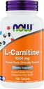 Now Supplements L-Carnitine 1000mg - 150 Tablets Value Size, Supports Lean Muscle Growth, Carnipure, Non-GMO, Kosher, Ideal for Vegans, Athletes, and Energy Support