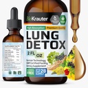 BIO KRAUTER Lung Detox Drops - Pure Vegan Lung Cleanse Liquid Form 2 Fl.Oz 28 Days of Supply - Blend Mullein, Elderberry, Stinging Nettle, Ginseng & Angelica Extracts - Respiratory Support