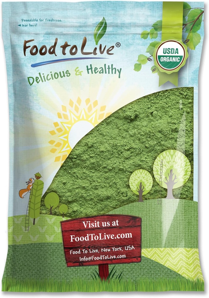 Βιολογικά SuperGreens Powder Blend, 6 Λίρες - Μικτή Kale, Moringa, Spirulina, Wheatgrass Powders. Μη-ΓΤΟ, Καθαρός, Βέγκαν, Μπαλκ. Πλούσια σε Αντιοξειδωτικά, χλωροφύλλη. Τέλεια για χυμούς, smoothies, ψήσιμο