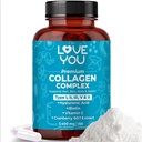 Love You Premium Collagen Complex – Τύποι I, II, III, V & X – Μαλλιά, δέρμα, νύχια, αρθρώσεις & έντερα Υποστήριξη – Hydrolyzed Bovine Collagen Peptides – Grass-Fed, Non-GMO, 120 κάψουλες, ΗΠΑ