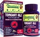 Επιπλέον δύναμη Tongkat Ali με Tribulus Terrestris. Ισχυρό (100:1) Longjack/Tongkat Ali Extract. 120 κάψουλες Veg Tongkat Ali για τους άνδρες. όλα φυσικά, μη GMO, Vegan, χωρίς στεατικό, χωρίς σκόνη ρυζιού