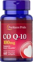 Puritan's Pride Coenzyme CoQ10 100mg, Dietary Supplement for Heart Health, Blood Pressure, Oral Gum Health, and Healthy Aging Support, 60 Servings, Rapid Release Softgels
