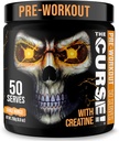 JNX SPORTS The Curse! Pre Workout Powder for Men & Women, Caffeine, Beta-Alanine, Creatine, L-Citrulline, 50 Servings, Orange Mango Flavor – Boost Energy, Strength & Focus