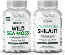 Οργανικοί Ocean Wild Sea Moss Κάψουλες και ένα ανά ημέρα Shilajit για άνδρες και γυναίκες - 100% Irish Sea Moss και Pure Shilajit Κάψουλες - Thyroid Υποστήριξη για γυναίκες και άνδρες