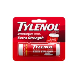 Tylenol Extra Strength 500 mg Acetaminophen Caplets, Pain Reliever & Fever Reducer, Acetaminophen για τη Μικρά Αρθρίτιδα Πόνος, Πονοκέφαλος, Οδοντόκρεμα & Οδοντόκρεμα, Μέγεθος Ταξιδίου, 10 ct
