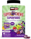 FORCE FACTOR Kids Superfood Super Chews, Kids Vitamins C & D, Immune Support Supplement with Antioxidant Support from Powdered Fruits & Veggies, 2-Month Supply, Very Berry Grape Flavor, 60 Soft Chews