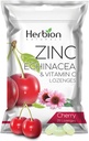 HERBION Naturals Ψευδάργυρος, Εχινάκεια & Βιταμίνη C Lozenges 25 CT, Συμπλήρωμα διατροφής για ενήλικες & παιδιά 5+, Προάγει την ευεξία για όλη την οικογένεια, 25 Count, Cherry, Pack of 1
