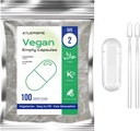 Κενές κάψουλες Vegan Μέγεθος 2 - Κενό (100 κόμης) DI Filling - Κάψουλες Veggie με 2 κουτάλια Micro Lab για συμπλήρωση