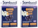 Sambucol Κάψουλες Black Elderberry - Προηγμένη ανοσοποιητική, βιταμίνη C και ψευδάργυρος, κάψουλες Elderberry, ανοσοποιητική υποστήριξη, Black Elderberry Συμπληρώματα, Χωρίς γλουτένη, εύκολο να καταπιούν κάψουλες - 30 Count, 2-Pack