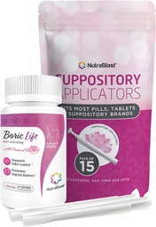 NutraBlast Boric Acid Vaginal Suppositories 600mg Bundle with Applicator, 30 Subpositories & 15 Applicators - Γυναικεία Φροντίδα - Made in USA
