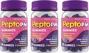 Pepto PM Gummies with Melatonin for Sleep Support, Fast and Refficient Digestive Relief from Heartburn, Indigetion, Upset Στομάχι και Αϋπνία - Berry Flavor, 24 Ct (Pack of 3)