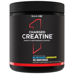 Κανόνας 1 Φορτισμένη Creatine - Multi-Function συμπλήρωμα προπόνησης με Createine, Electrolyte, and Energy Blends for Intensity, Performance, & Hydration Support (30 Servings, Blue Razz Lemonade)