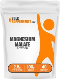 BulkSupplements.com σκόνη μηλεϊνικού μαγνησίου - Συμπληρώματα μαγνησίου, Υψηλή Bioavailabilty - Χωρίς γεύση και γλουτένη, 2.5g ανά Σερβίρισμα, 100g (3.5 oz) (πακέτο του 1)