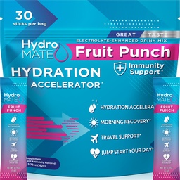 HydroMATE Ηλεκτρολύτης Punch φρούτων Punch Hydration Packets χαμηλής ζάχαρης 30 Count