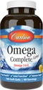 Carlson - Omega Complete Gems, Omega-3-6-9, Άγρια πιάστηκε, με βιώσιμη προέλευση, την υγεία της καρδιάς, κοινή λειτουργία & ανοσοποιητική υποστήριξη, 180 Softgels