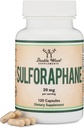 Sulforaphane Supplement - 20mg of Sulforaphane per Serving (120 Capsules) Potent Broccoli Extract for Healthy Aging (Derived from Broccoli Sprouts, Vegan Safe) by Double Wood