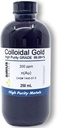 True Colloidal Gold – 200 ppm - 250 mL (8.45 Fl Oz) in Clear BPA-Free Plastic Bottle
