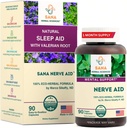 Valerian Root Natural Sleep Aid Formula for Adults with Organic Skullcap, Lobelia & More - 90 Capses - by Dr. Marco Sikaffy 