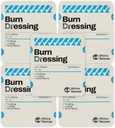 Rhino Rescue 5 Pack 4" X 4" Burn Dressing, Burn Gel Cooling Soothing Cream Relief Burn First Aid Supplies (5)