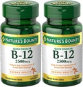Natures Bounty Vitamin B-12, Γρήγορη Διάλυση, 2500 mcg, Φυσικό άρωμα κεράσι 75 ct (2 Συσκευασία)