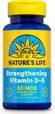 Nature's Life Strengthening Vitamin D3 2000 IU (50 mcg) - Vitamin D - Bone Health and Immune Support Supplement - Easy-to-Swallow Softgels - 60-Day Guarantee, Lab Verified - 120 Servings, 120ct