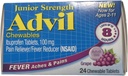 Advil Junior Chewable Ibuprofen Tables, Grape 100mg, 24 Tablets Κάθε (Συσκευασία των 4)