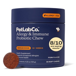 PetLab Co. Αλλεργία & ανοσοποιητικά καθημερινά προβιοτικά για σκύλους. Υποστηρίζει την παραγωγή ζύμης, εποχιακές αλλεργίες, διαλείπουσα φαγούρα, κόκκαλο & Digestive υγεία για σκυλιά μεσαίου μεγέθους, συσκευασία μπορεί να Vary