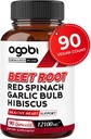 5in1 Beet Root Capsules - Added with Red Spinach, Organic Garlic Bulb, Hibiscus & Black Pepper - Support for Energy Production, Immune System & Digestive Health - 90 Vegan Capsules