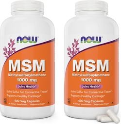Τώρα MSM 1000mg, 400 κάψουλες Veg (πακέτο των 2) Μεθυλο-Sulphonyl-Μεθάνιο, Κατασκευασμένο στις ΗΠΑ, Sulfur συμπλήρωμα, μη-GMO, Vegan / Vegan Friendly