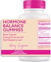 Ορμονική ισορροπία Gummies για τις γυναίκες - Hormone Harmony για Mood, Energy, Bloating - Ορμονική PMS, Περιεμμηνόπαυση & Εμμηνόπαυση Υποστήριξη - Κόκκινο σμέουρο φύλλο & μαύρο Cohosh - 60 συμπληρώματα Gummy