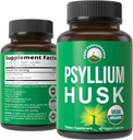 USDA Organic Psyllium Husk Vegan Capsules Made with Organic Psyllium Husk Seed. Fiber Supplement for Gut. Digestive Prebiotics. Pills for Digestion, Roughage Without Bloating. Tablets