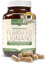 Lignans for Life Lignans flaxseed for Dogs & People - Βιολογικό συμπλήρωμα flaxseed για υποστήριξη ορμονών, 15mg 90 κάψουλες, flax σπόρων για σκύλους & γυναίκες, High-Fiber