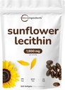 Micro Ingredients Sunflower Lecithin 1,600mg Per Serving, 300 Softgels | Sustainably Farmed Source, Cold Pressed, Rich in Phosphatidyl Choline | Lactation Supplement* | Soy Free, Non-GMO