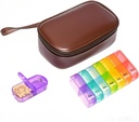 starfa lab Weekly Pill Organizer with Pill case 2 Times a Day, 7 Day AM/PM Pill Case Portable Travel Pill Box with Storage Bag for Hold Vitamins, Συμπληρώματα, Φάρμακα και ιχθυέλαια (Brown)