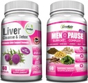 GreeNatr Synergic Bundle - Herbal Menopause Support Complex for Hot Flashes, Night Sweats & Mood Swings Relief Plus Total Liver Revitalization with Our Synergistic Liver Cleanse