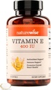 NatureWise Vitamin E 400 IU Softgels (180mg DL-Alpha) - Γαλακτοκομικά, Γλουτένη & Σόγια Δωρεάν - Αντιοξειδωτικό-Πλούσιο Συμπλήρωμα Διατροφής για το δέρμα, την καρδιά, και την ανοσοποιητική Υγεία Υποστήριξη - 4-Month Supply, 120 Count