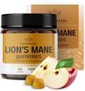 HERBAMAMA Lion's Mane Gummies - 1000mg Mane Mushroom για την υποστήριξη της καθαρότητας του εγκεφάλου - Vegan, συμπλήρωμα εστίασης για ενήλικες - 60 Pectin-based Apple-Flavored Chews