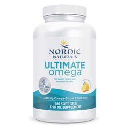 Nordic Naturals Ultimate Omega, Lemon Flavor - 180 μαλακά γέλη - 1280 mg Omega-3 - Ψάρια υψηλής ισχύος με EPA & DHA - Προάγει την υγεία του εγκεφάλου και της καρδιάς - Μη-GMO - 90 Υπηρεσίες
