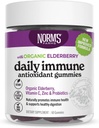 Norm's Farms Organic Elderberry Gummies - Καθημερινή Ανοσολογική Υποστήριξη για Ενήλικες & Παιδιά με Ψευδάργυρο, DE111 Προβιοτική, Βιταμίνη C - Made in USA, 3rd Party Tested - Vegan, Gluten-free, Kosher, Non-GMO, 60 Gummies