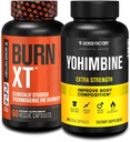 Jacked Factory Fat Burner με Yohimbine - Θερμογόνα συμπληρώματα για άνδρες και γυναίκες - Burn-XT Θερμογόνος καύση λίπους & Yohimbine Επιπλέον συμπλήρωμα δύναμης 2.5mg, 270 κάψουλες