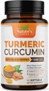 Turmeric Curcumin Supplement 1500mg - BioPerine Black Pepper Extract Advanced Abvorvation Curcuminoids for Nature's Joint Support - Antioxidant Herbal Supplement for Women & Men, Non-GMO - 60 Softgels