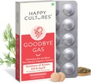 Happy Cultures Goodbye Gas, Chewable Gas Relief Capsules for Digestive Health, Bloating and Indigestion with Simethicone 50mg - 30 Chewables