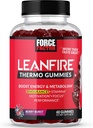Force Factor LeanFire Thermo Gummies με B12 Βιταμίνες, καφεΐνη, & Πράσινο Coffee Bean, Boost Energy, Μεταβολισμός, Αντοχή, Stamina, κίνητρο, εστίαση, & απόδοση, προ προπόνηση Gummies, 60 Gummies