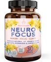 Brain Booster Gingko Biloba Supplement - Nootropics for Mind, Focus, Memory, Clarity with Bacopa Monnieri, St. Johns Wort - 30 κάψουλες τροφίμων εγκεφάλου