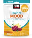 FORCE FACTOR Happy Mood, Mood Support and Mood Balance Supplement to support Happiness, Positivity, and Stress, Made with Magnesium, Saffron, Zembrin, Non-GMO, Tropical Fruit Flavor, 30 Μαλακά Μασούρια