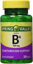 Spring Valley - Βιταμίνη B-6 (Πυριδοξίνη) 100 mg, 250 δισκία